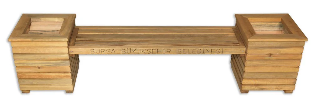 Ahşap Saksılı Bank